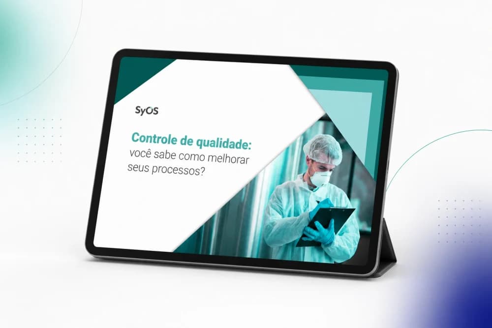 Material Controle de qualidade: você sabe como melhorar seus processos? aberto na tela de um tablet