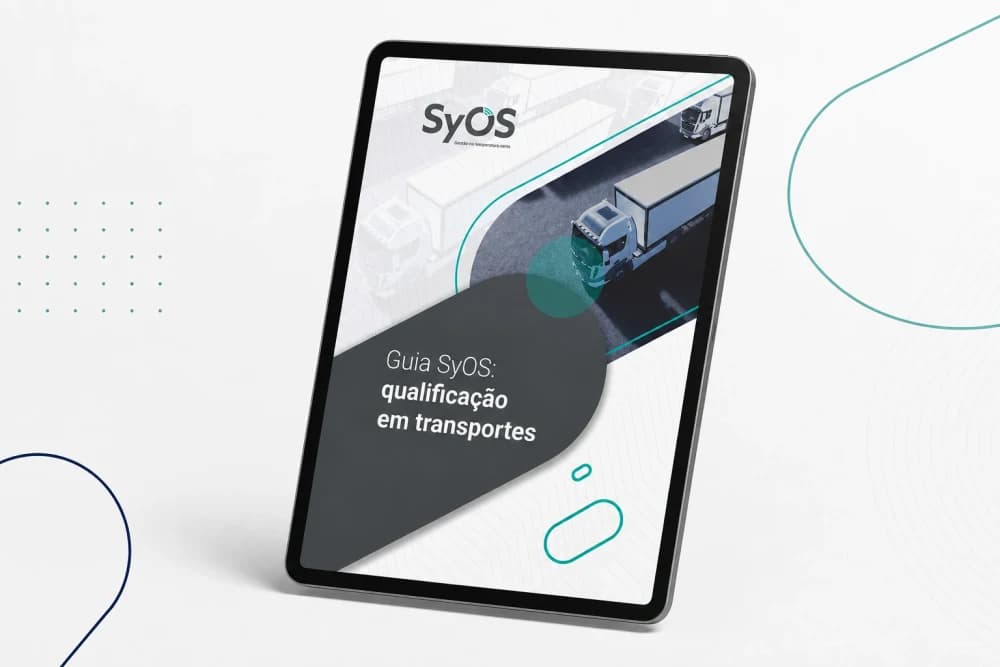 Material Guia SyOS: qualificação em transportes aberto na tela de um tablet